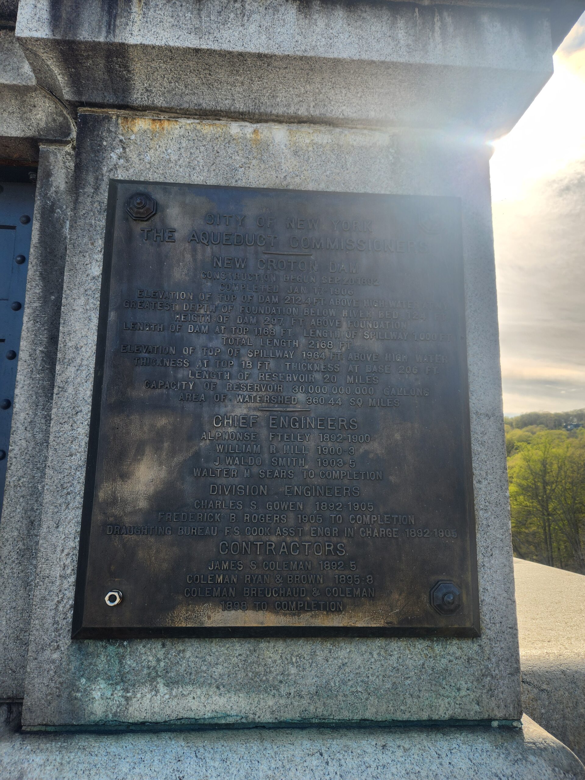 Cascading waterfall view from inside Croton Gorge Park