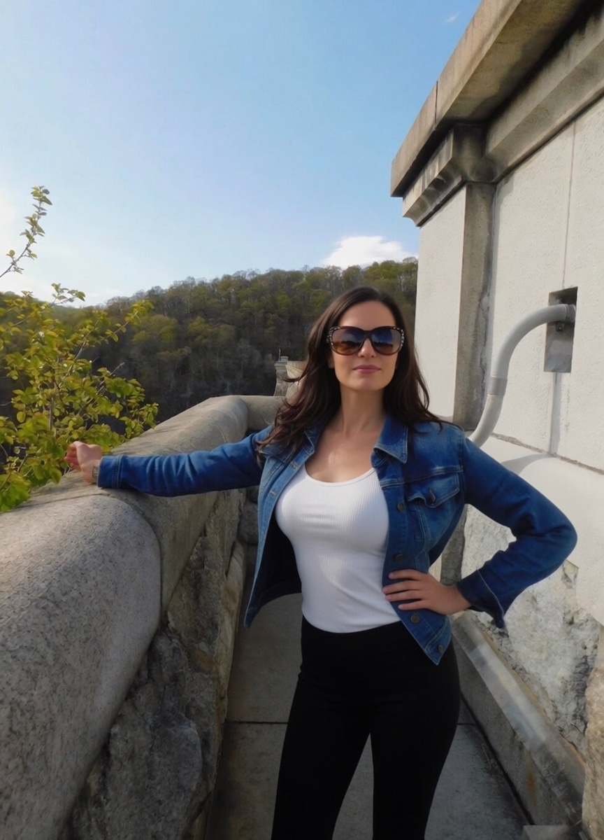 Recently reopened bridge over the Croton River with the dam spillway in view